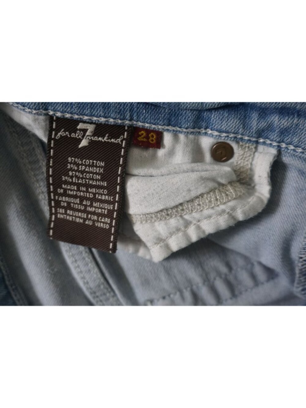 7 For All Mankind Women Blue Skinny Jeans – Size 28 - Picture 5 of 11